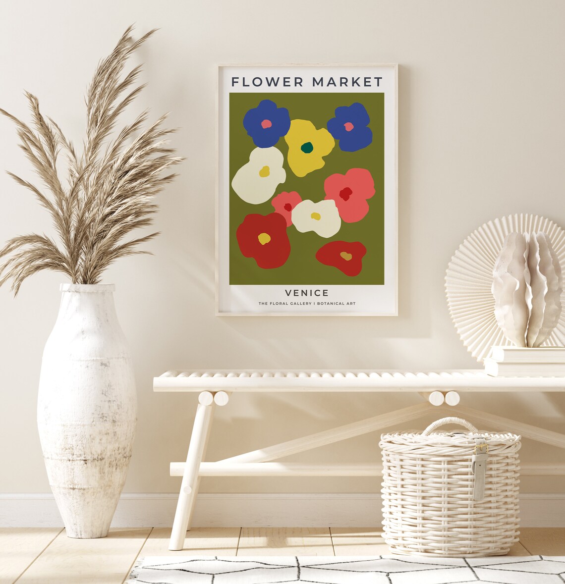 Venice Flower Market Olive Botanical Art Poster For Warm Kitchen Wall Decor - Image 2