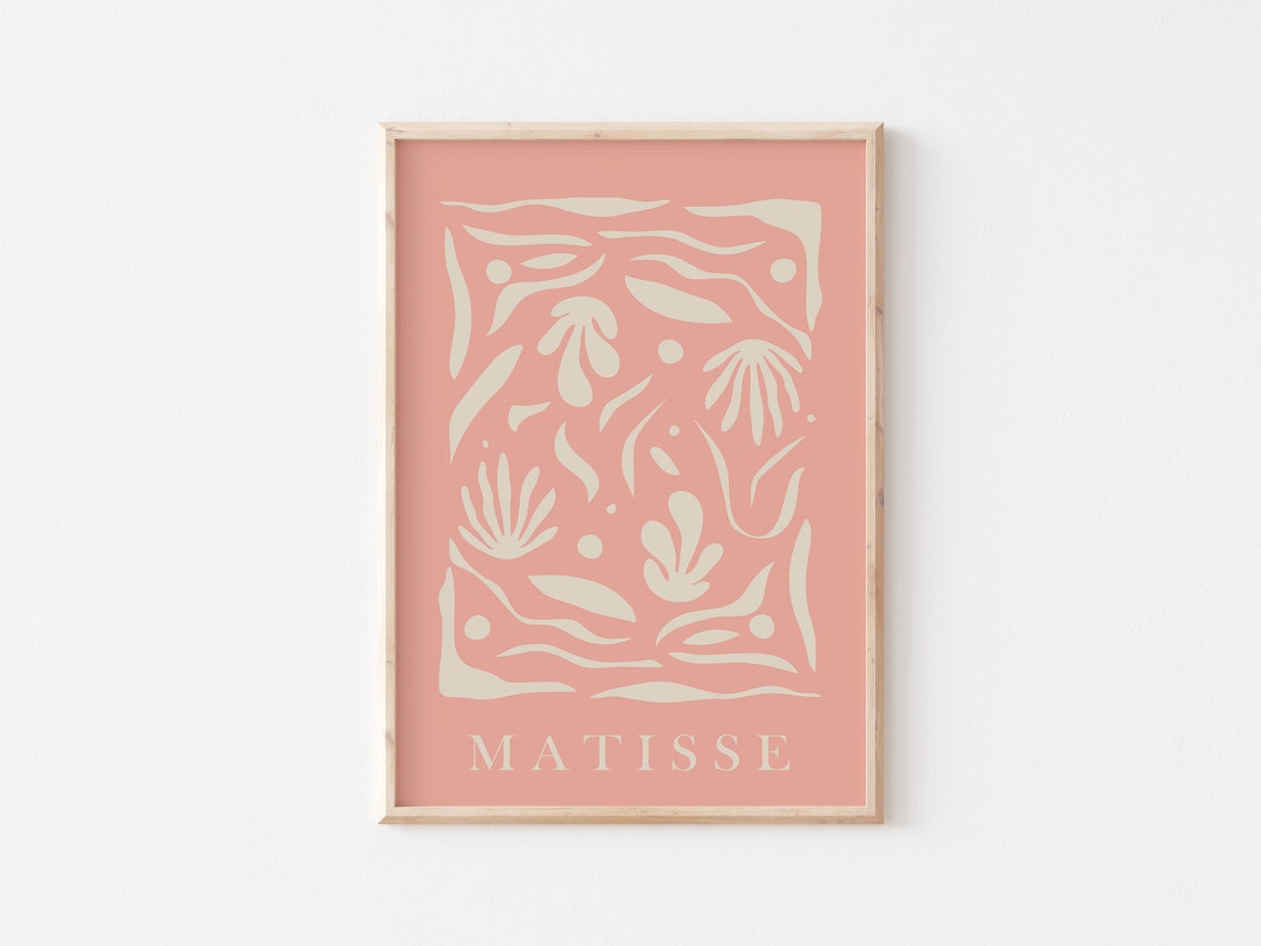 Henri Matisse Light Coral Doodle Cut Out Playful Style Poster - Image 3