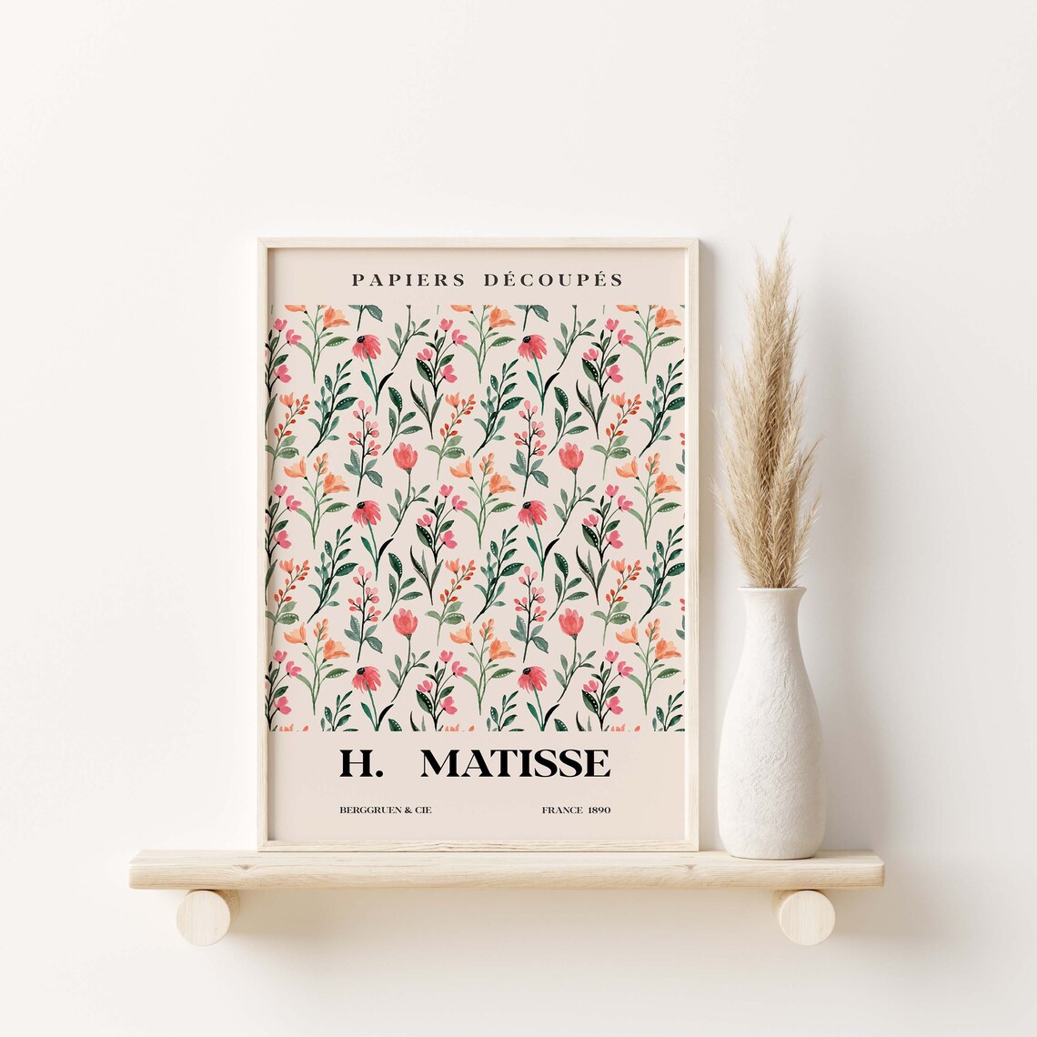 Matisse Papiers Decoupes Watercolor Wildflower Cream Exhibition Poster - Image 2