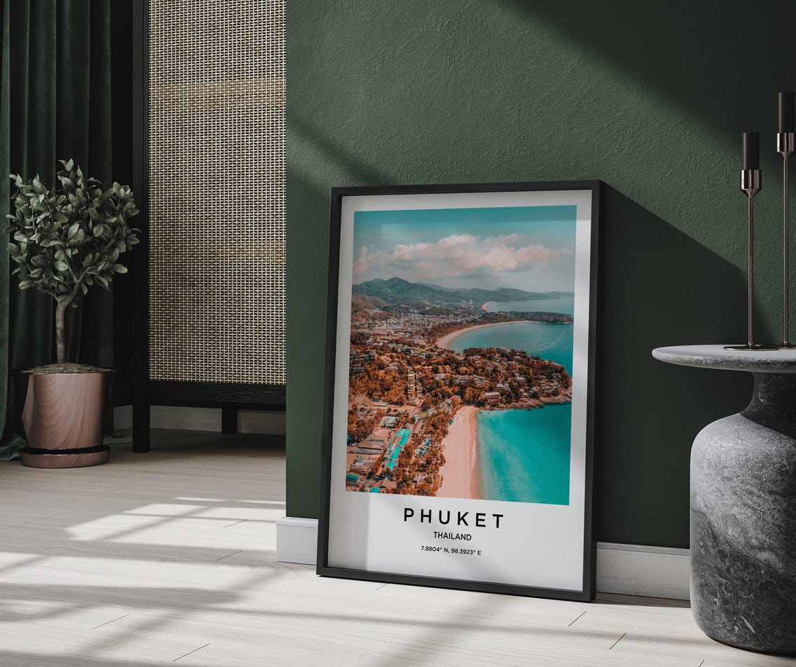 Phuket Thailand Aerial Beach Turquoise Water Coastline Poster - Image 2