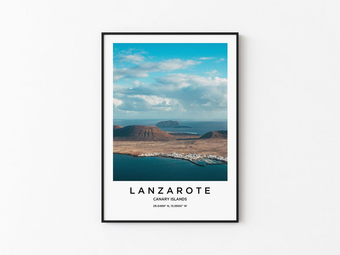 Lanzarote Canary Islands Volcanic Coast Marina Aerial Poster