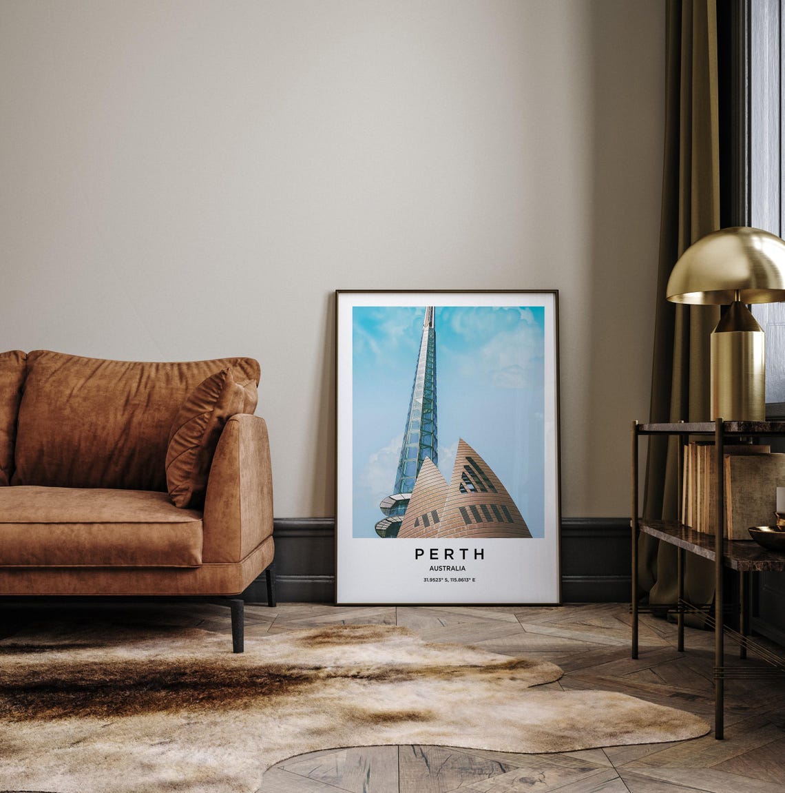 Perth Australia Iconic Swan Bell Tower Glass Spire Blue Sky Poster - Image 3