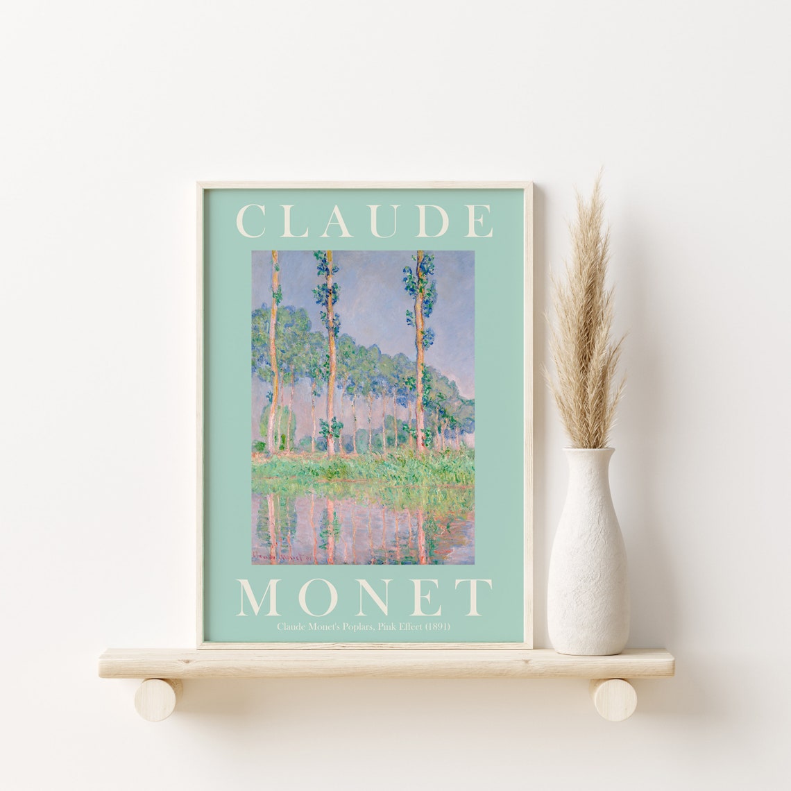 Claude Monet Poplars Pink Effect 1891 River Reflection Poster - Image 2