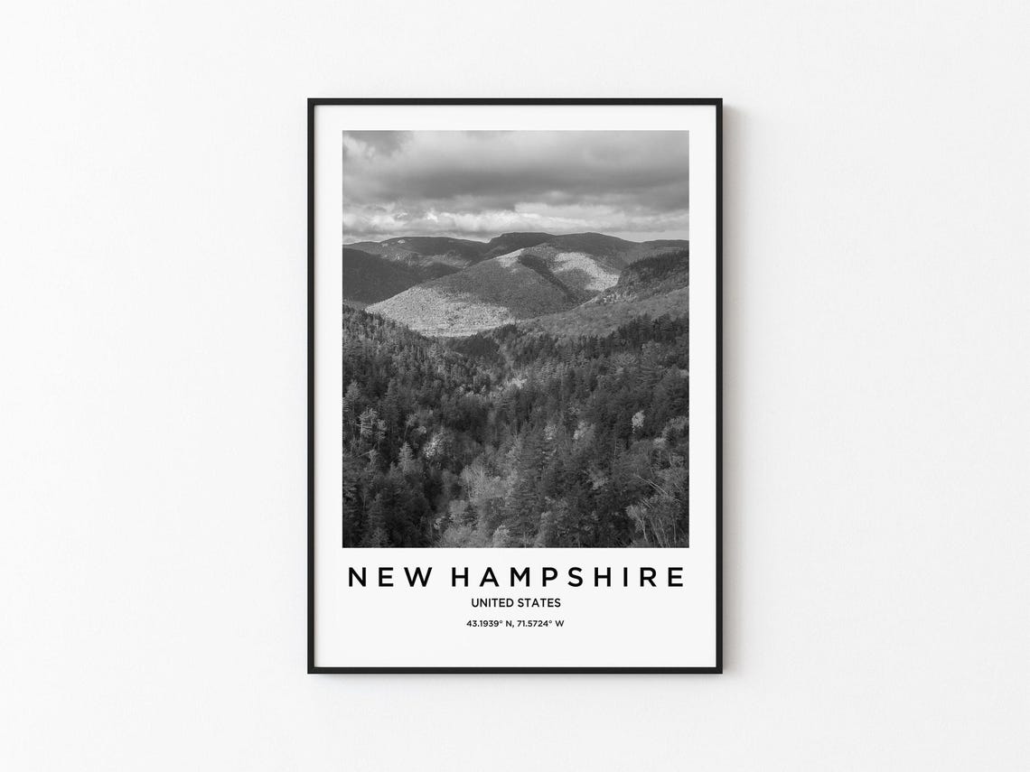 New Hampshire Art New Hampshire Print New Hampshire Poster New Hampshire Art New Hampshire Photo New Hampshire Map