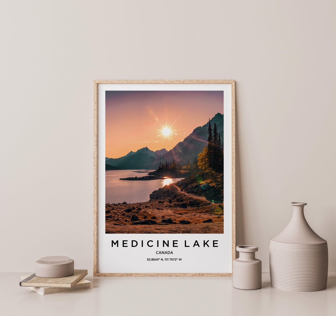 Medicine Lake Art Medicine Lake Print Medicine Lake Poster Medicine Lake Art Medicine Lake Photo Medicine Lake Map - Image 2