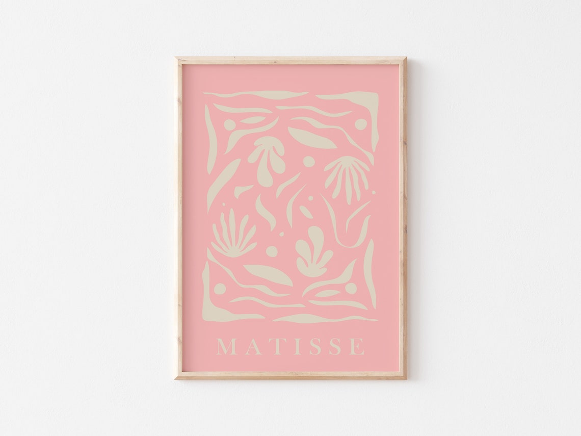 Henri Matisse Pink Organic Doodle Cut Out Whimsical Art Poster - Image 3