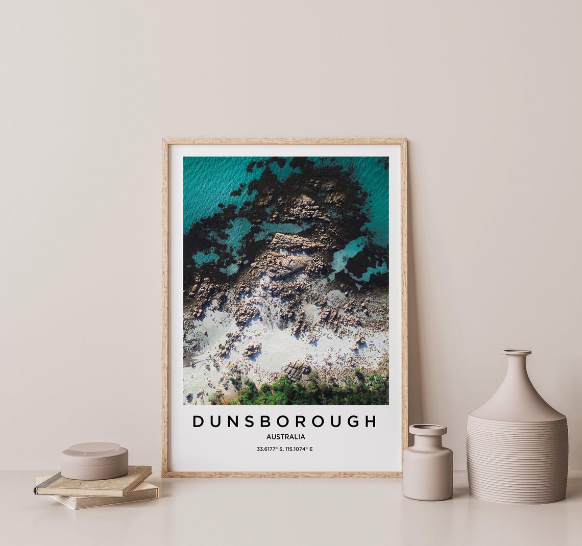 Dunsborough Australia Aerial Rocky Coastline Sea Travel Poster - Image 2