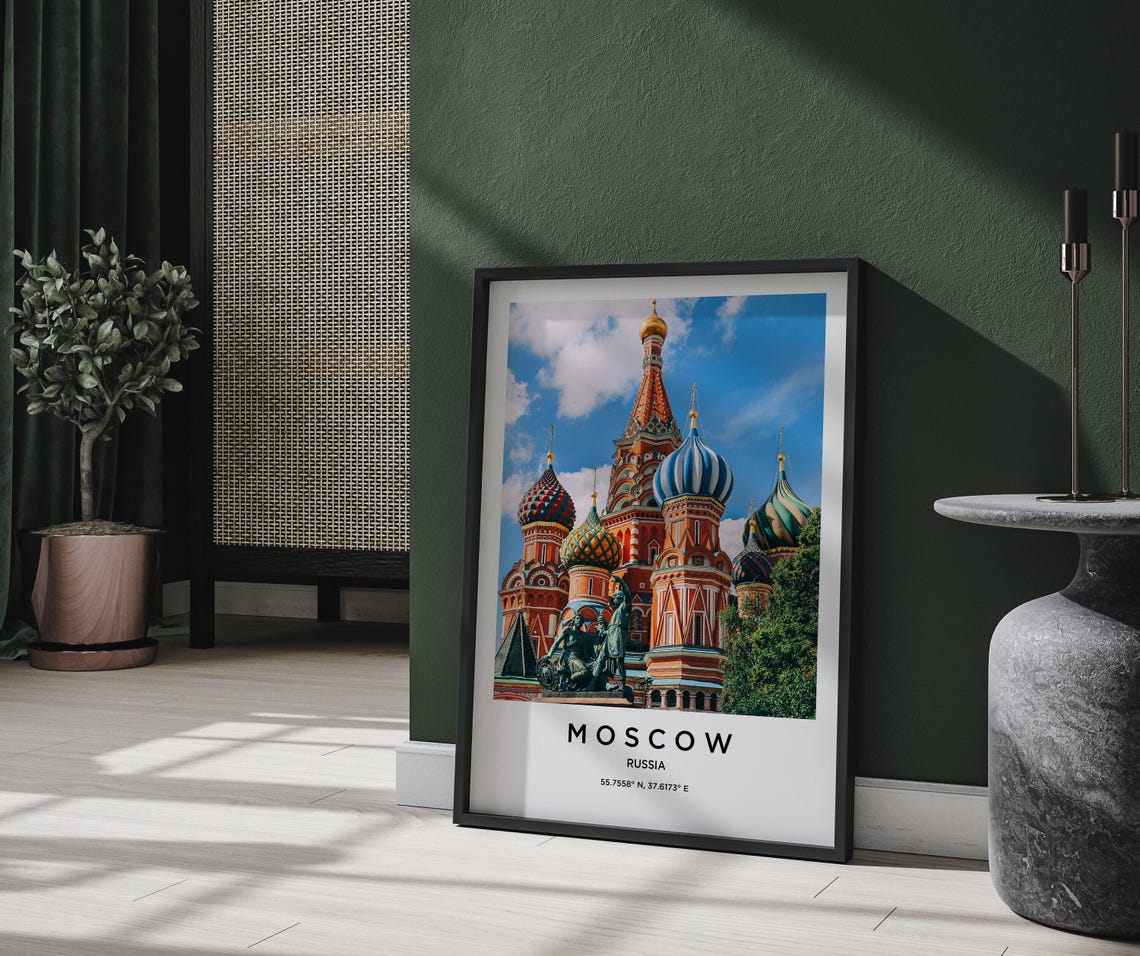 Moscow Russia St Basil's Cathedral Colorful Domes Photo Poster - Image 2