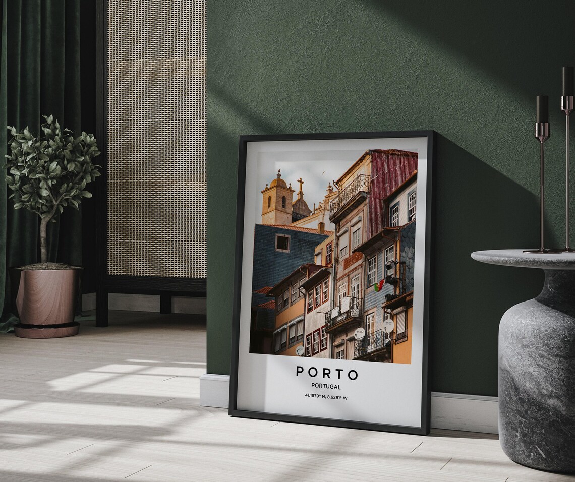 Porto Portugal Colorful Old Town Houses Church Towers Photo Poster - Image 2