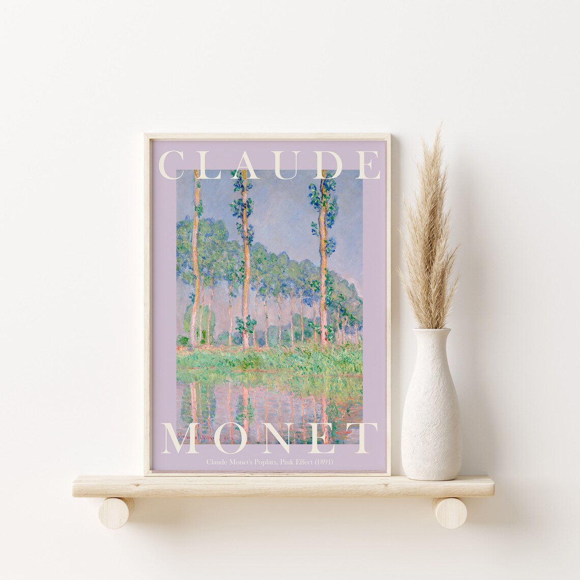 Claude Monet Poplars Pink Effect 1891 Lavender Poster For Serene Room Decor