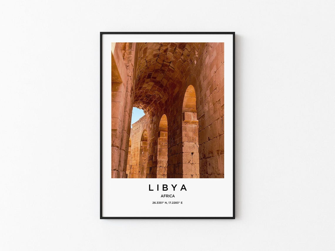 Libya Ancient Roman Stone Arches Desert Ruins Photo Travel Poster