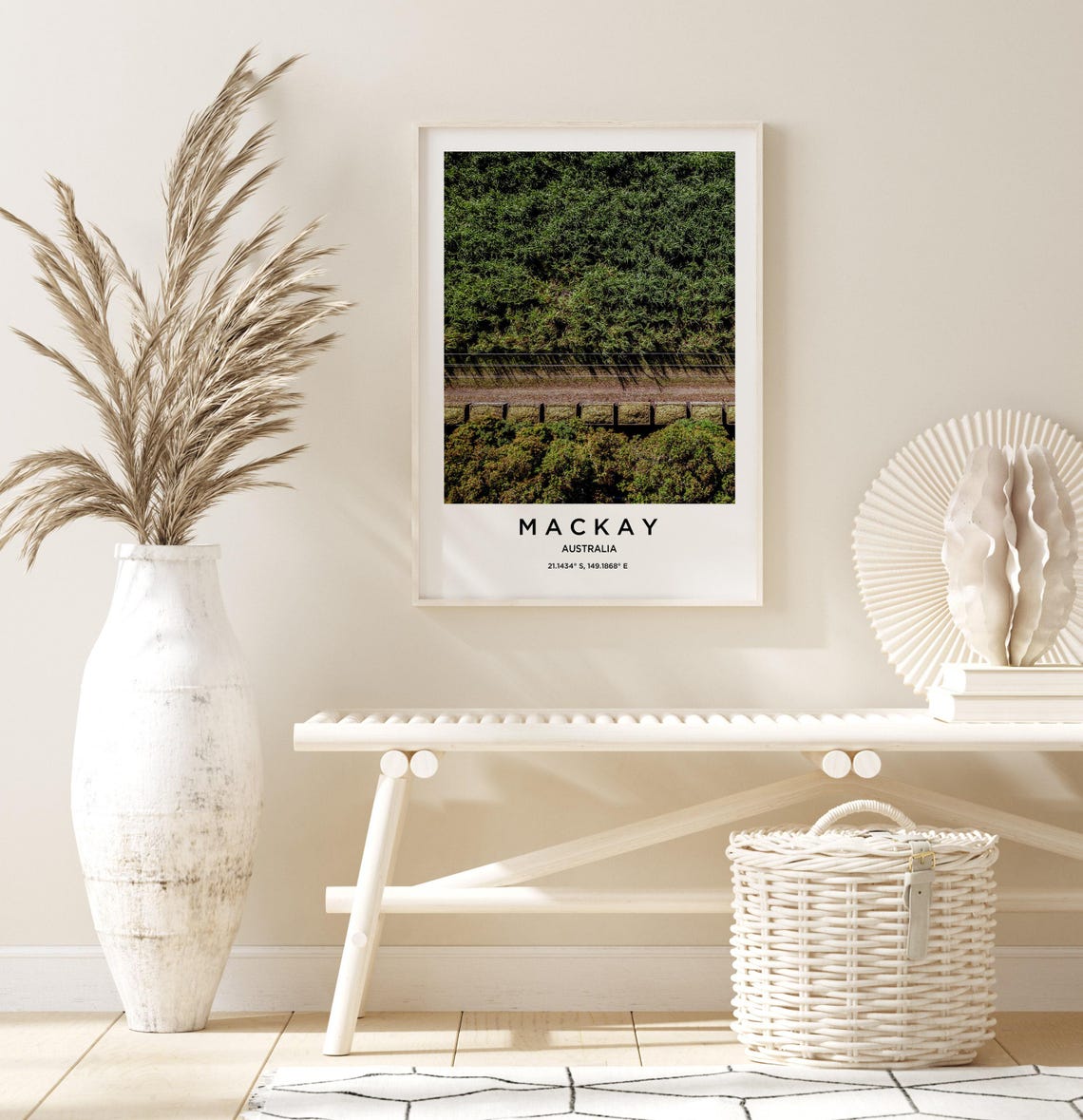 Mackay Australia Lush Rainforest Aerial Green Landscape Travel Poster - Image 3