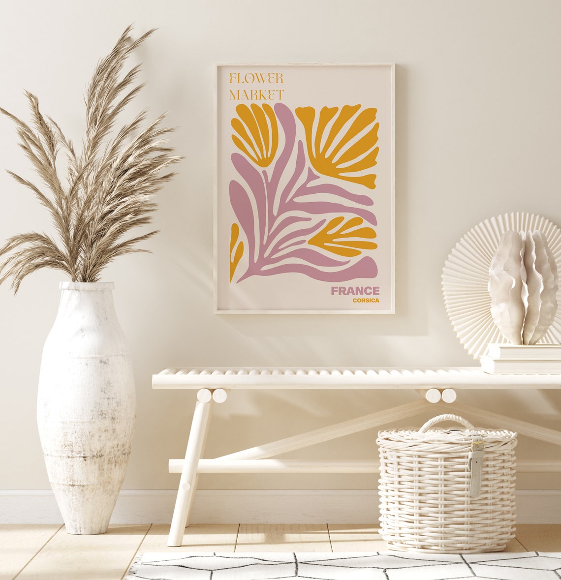 Corsica Poster Corsica Wall Art Corsica Personalised Travel Poster Corsica Flower Market Print Floral Wall Corsica - Image 3