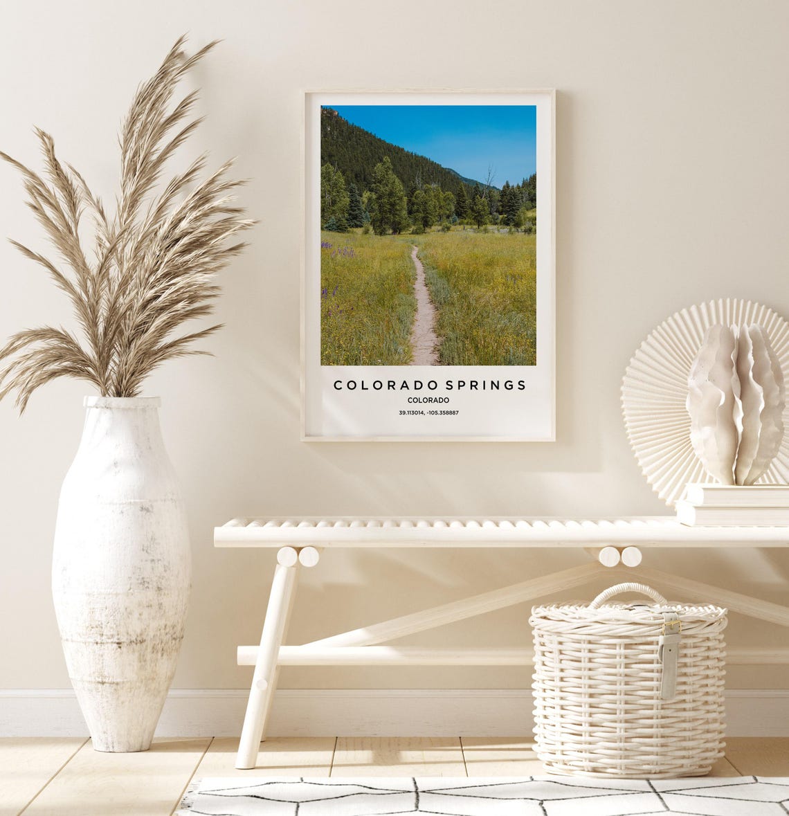 Colorado Springs Mountain Meadow Trail Photo Coordinates Poster - Image 2