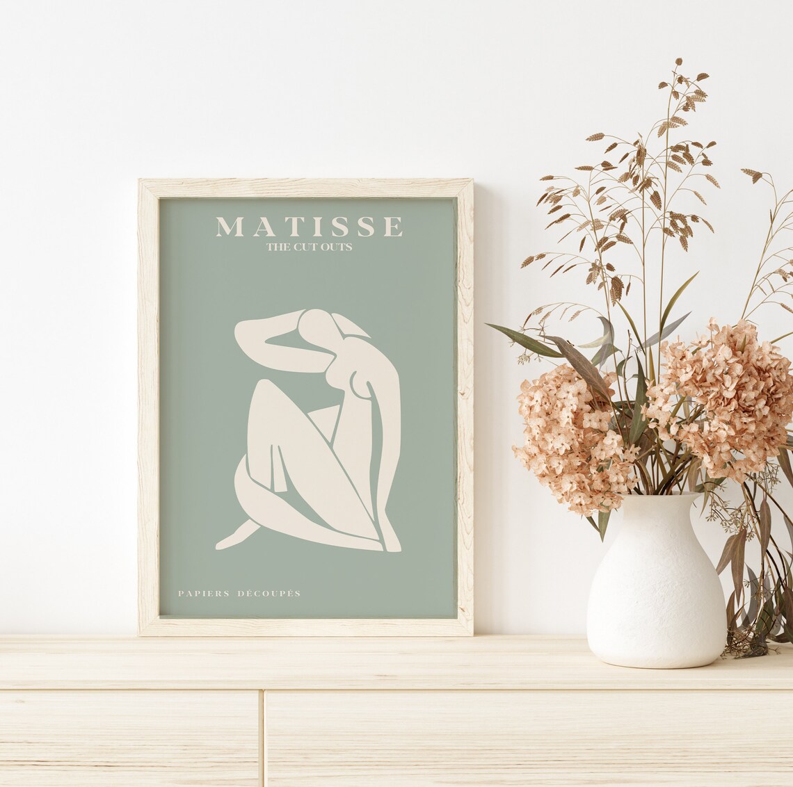 Matisse The Cut Outs Papiers Decoupes Sage Green Figure Poster - Image 2