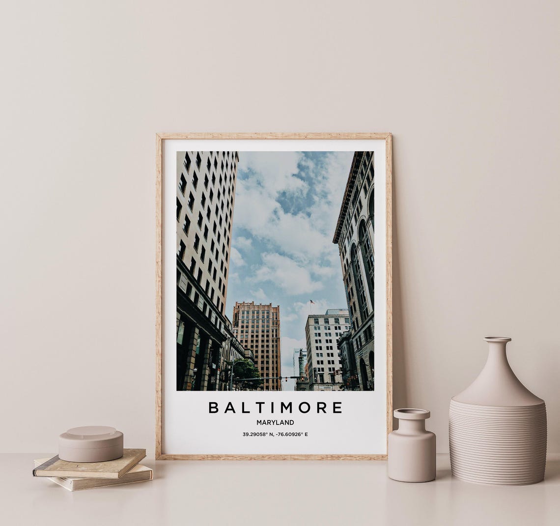 Baltimore Maryland Downtown Historic Street Buildings Poster - Image 2