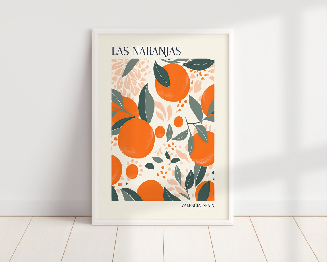 Las Naranjas Valencia Spain Orange Citrus Boho Kitchen Art Poster - Image 3