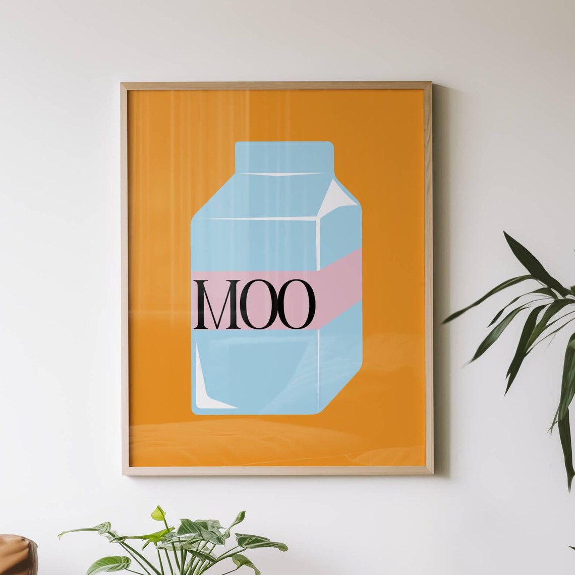 Retro Milk Carton, Modern Minimalist Kitchen Art