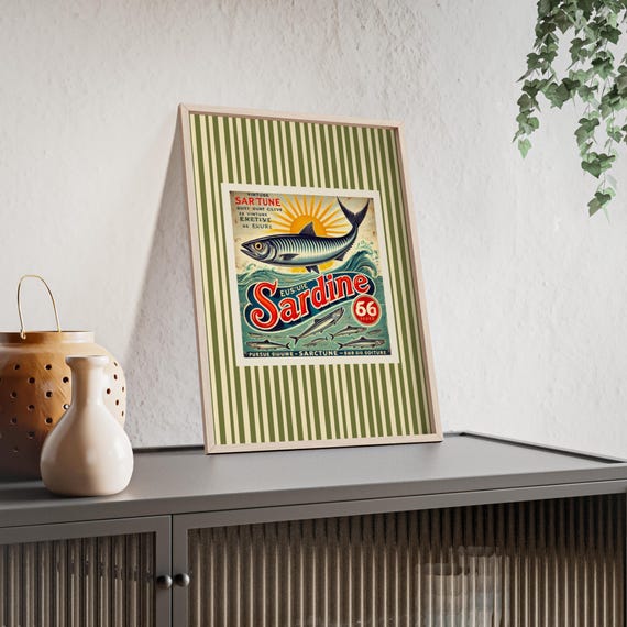 Sardines Poster, Kitchen Decor Foodie Gift