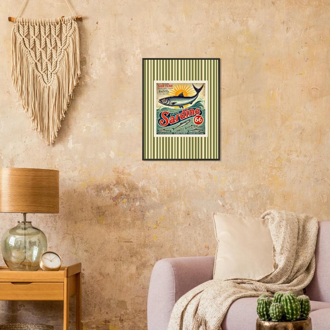 Sardines Poster, Kitchen Decor Seafood Art Print - Image 3