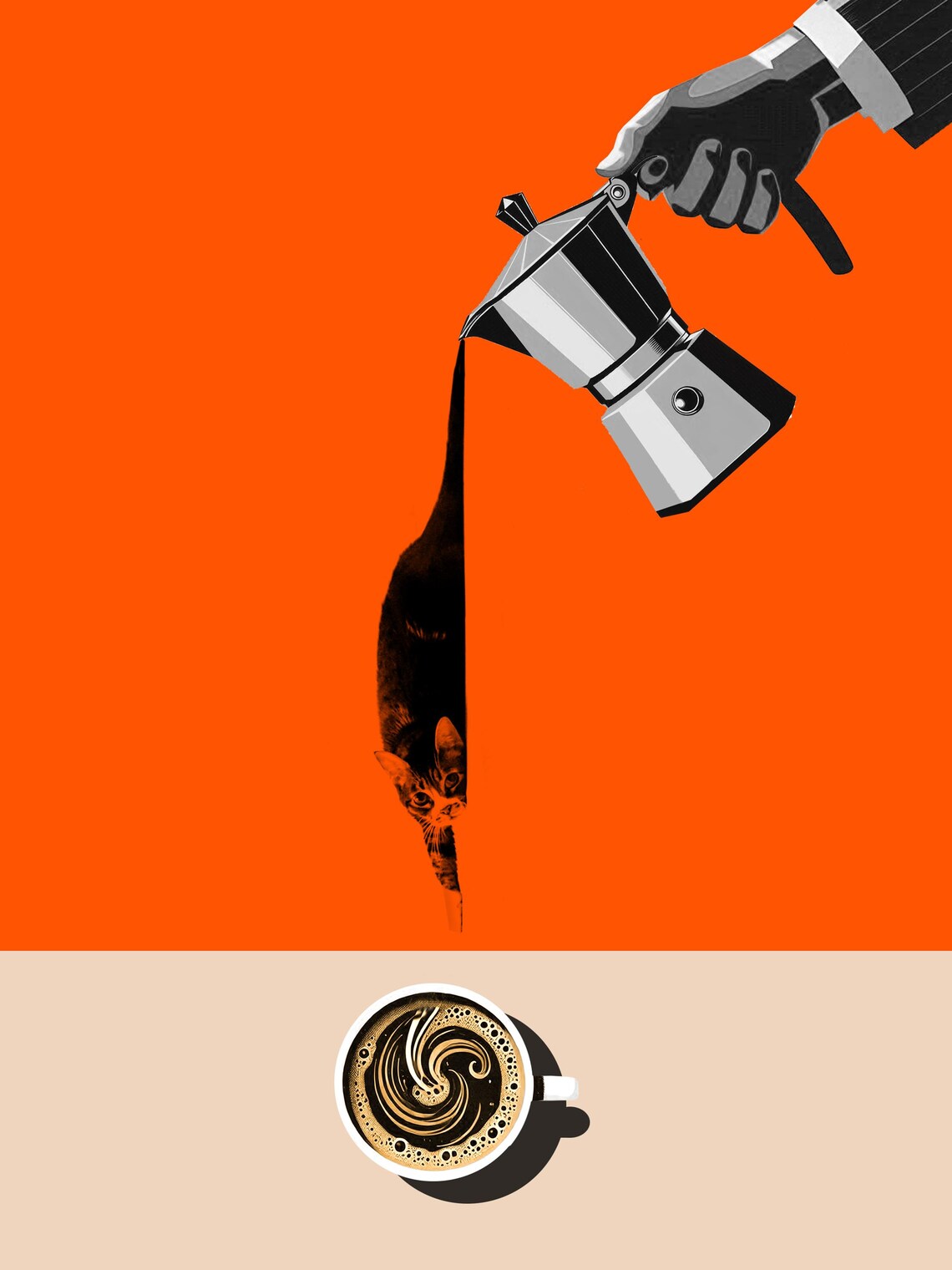 Funny Clever Cat and Coffee Poster, Kitchen Decor - Image 4