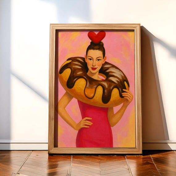 Donut Worry Be Happy, Funny Sweet Art Print