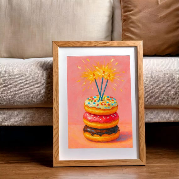 Whimsical Donut Celebration Poster, Party Decor
