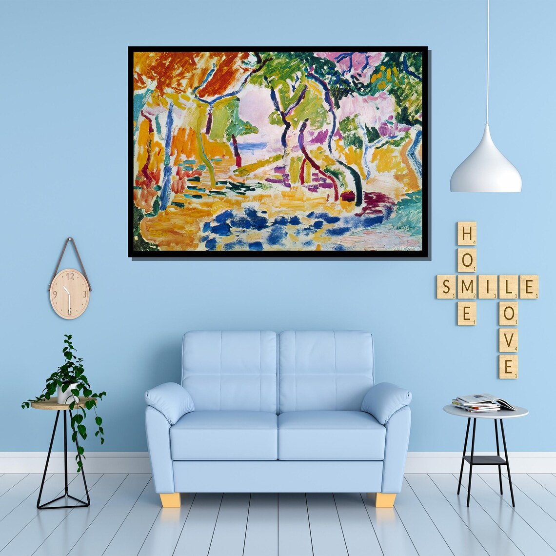 Colorful Fauvist Trees Beside Water Abstract Landscape Art Poster - Image 3