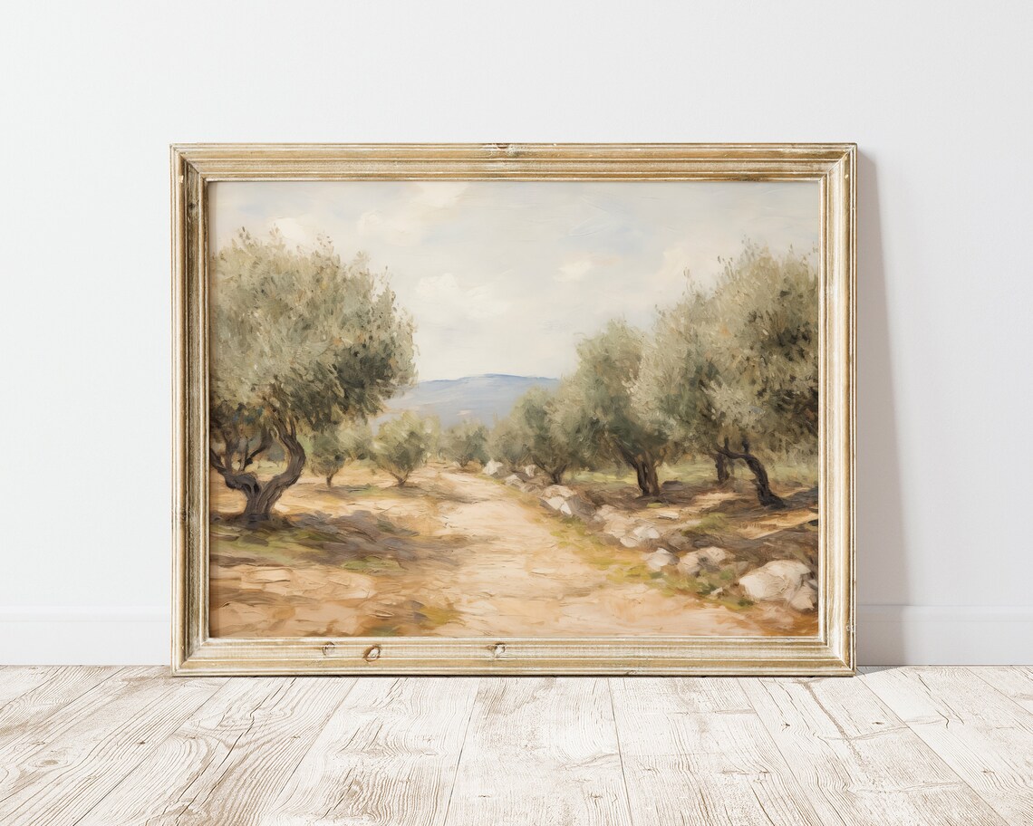Italian Olive Trees Vintage Landscape Art Print - Image 2