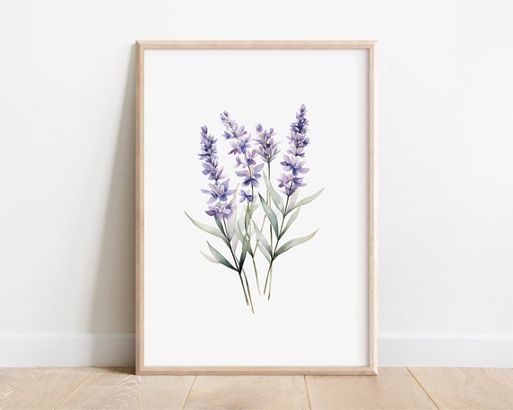 Lavender Nursery Art Print, Wildflower Nursery Decor
