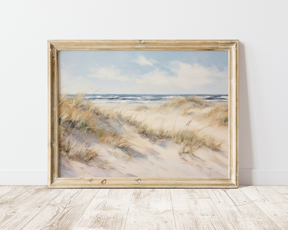 Seaside Coastal Landscape Oil Painting Art Print - Image 2