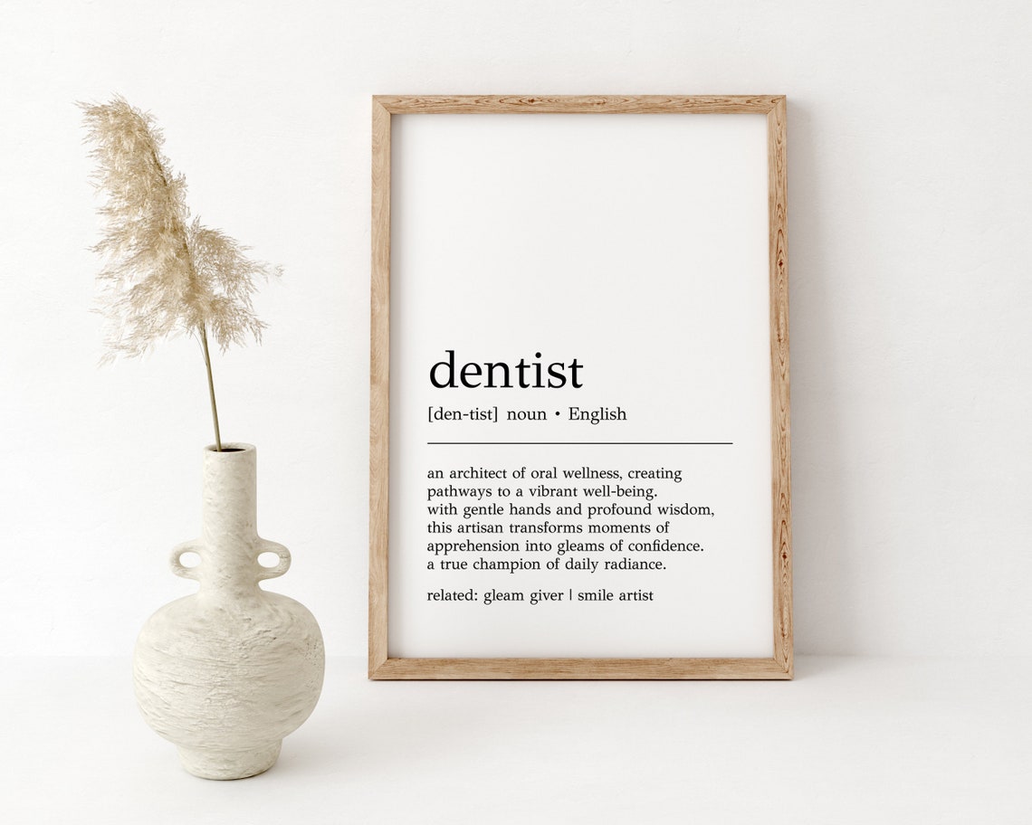 Dentist Definition Dictionary Style Inspirational Dental Office Poster - Image 2
