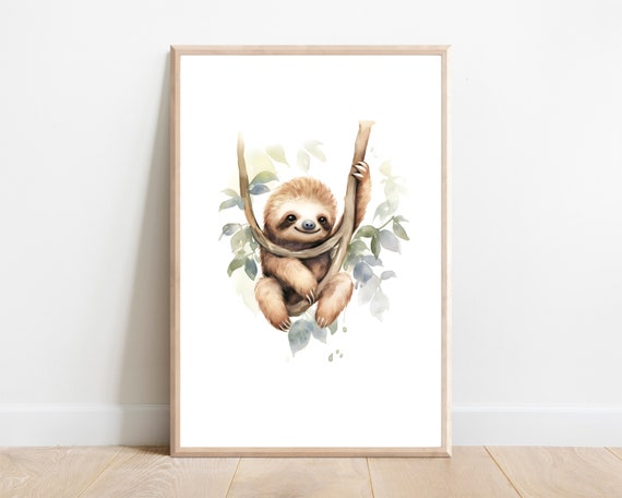Sloth Nursery Decor Digital Print Animal Jungle Nursery Decor Sloth Nursery Wall Art Jungle Nursery Decor Sloth Nursery Print