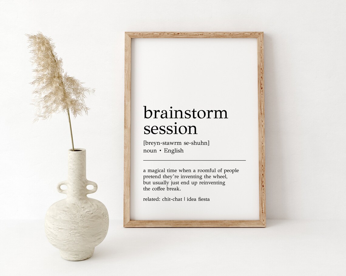 Brainstorm Session Definition Print Funny Office Decor Home Office Wall Art Cubicle Wall Art Work From Home Art Print - Image 2