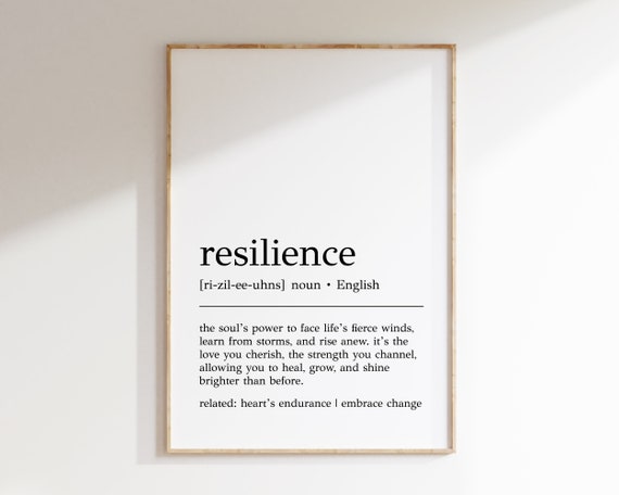 Resilience Definition Office Wall Art Print