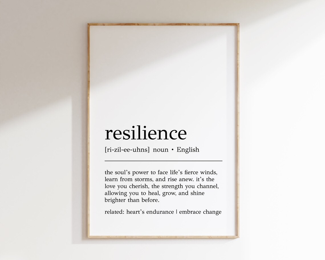 Resilience Definition Office Wall Art Print
