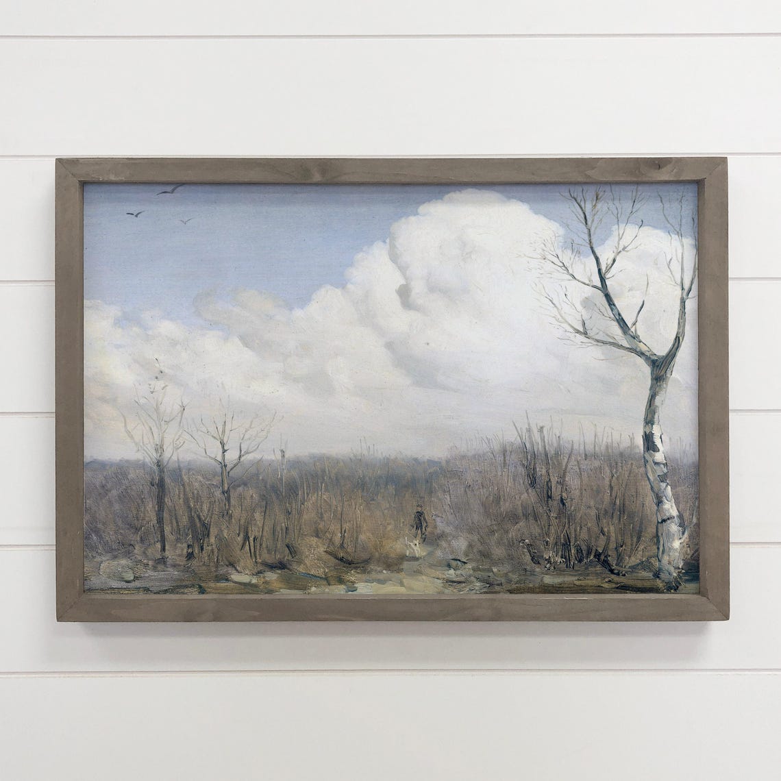 November Thicket Bare Birch Trees Moody Autumn Landscape Poster