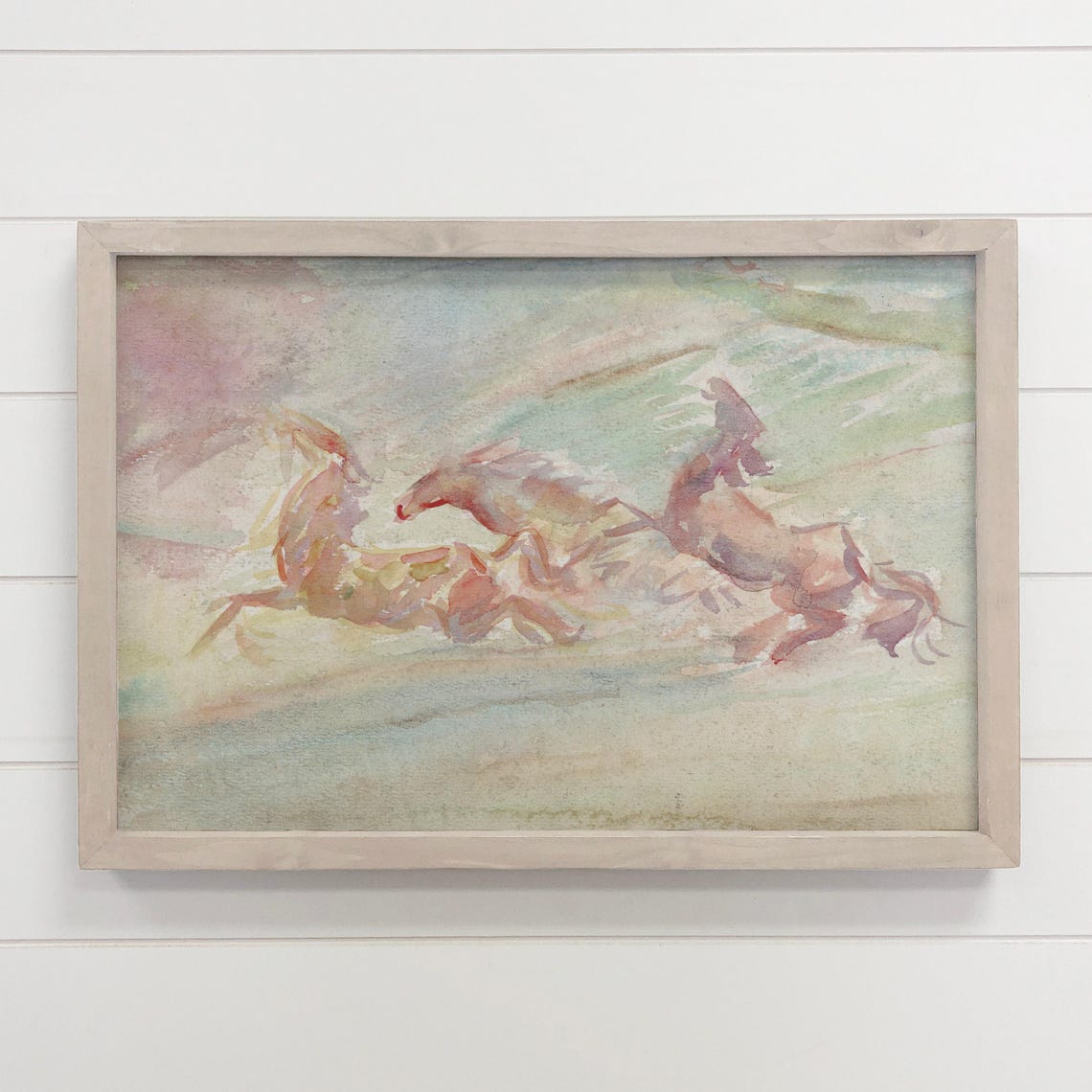 Pastel Color Wall Art Abstract Watercolor Horses Horse Canvas