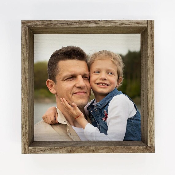 Custom Dad and Daughter Photo Canvas Personalized Father Gift Print