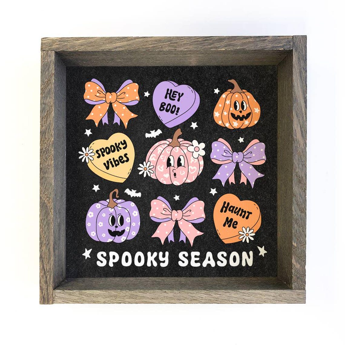 Spooky Season Cute Halloween Canvas Art Framed