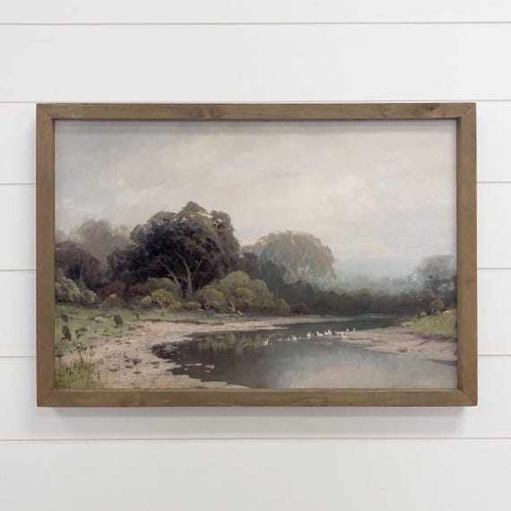 Californai Artwork Merced River Landscape Canvas Art Frame