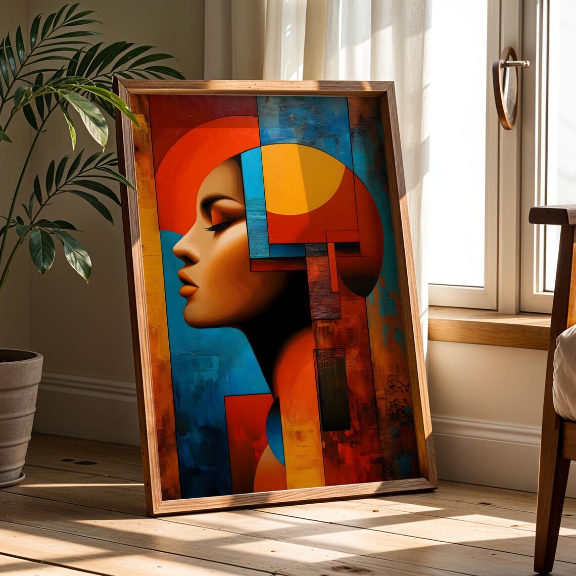 Modern Abstract Face Portrait Art Print