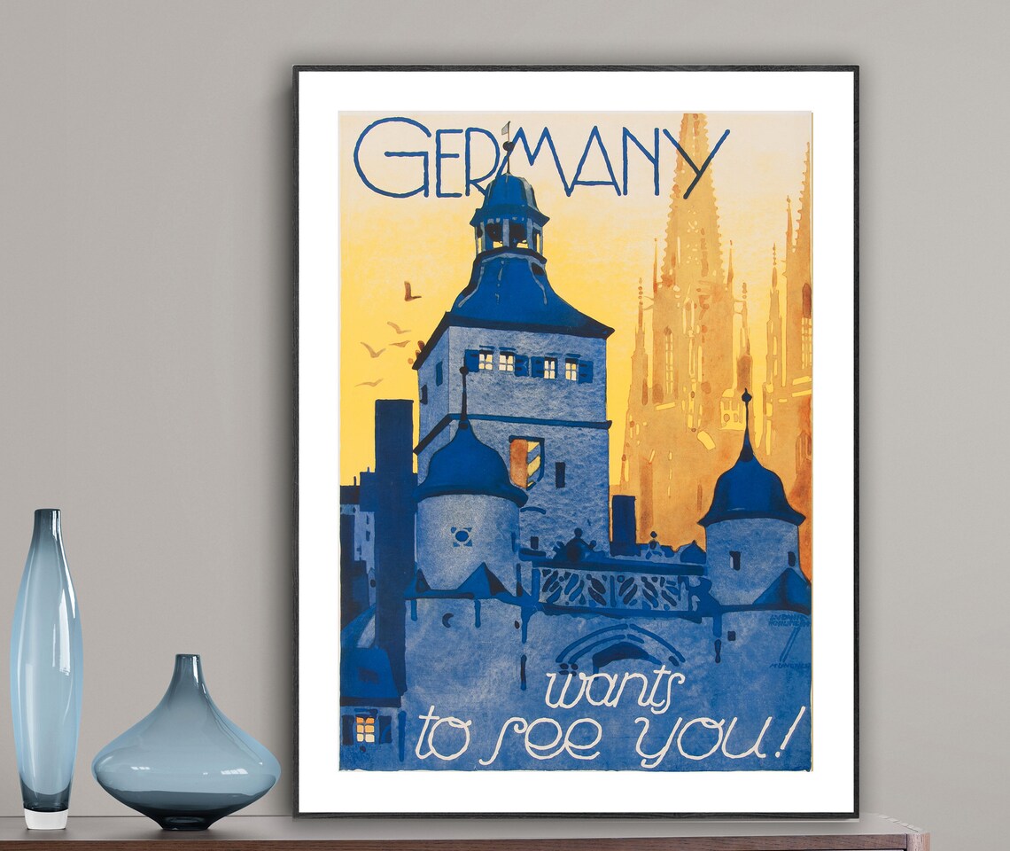 Germany Wants To See You Vintage Travel Poster