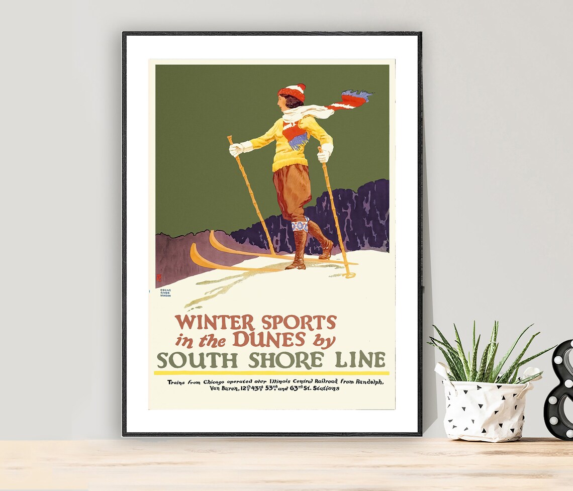 Winter Sports In The Dunes, Vintage Sport Poster