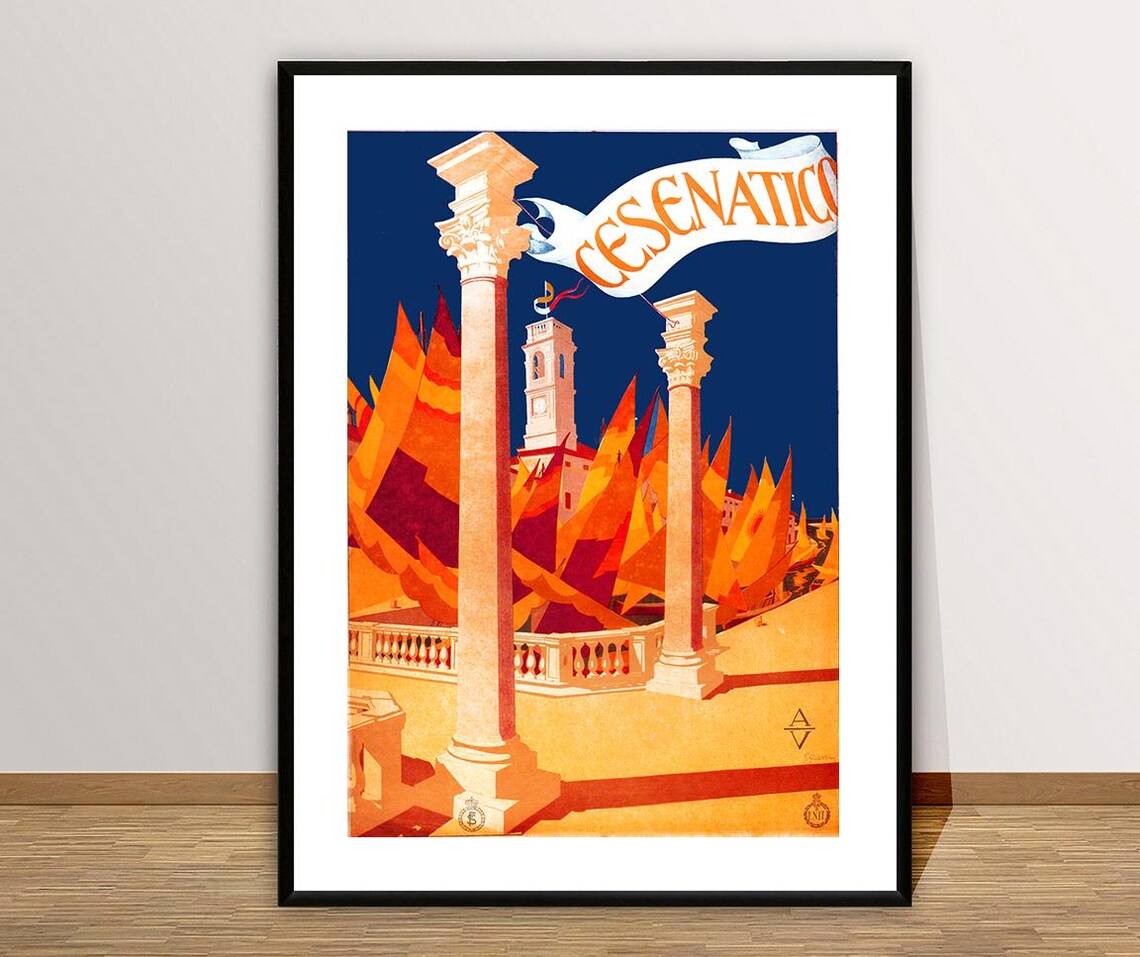 Cesenatico Italy Sailboats Vintage Italian Seaside Poster Art - Image 2