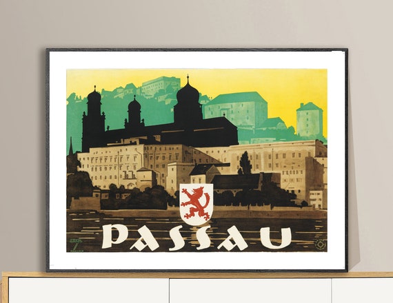 Passau Germany Vintage Travel Poster Poster Paper Or Print Gift Idea