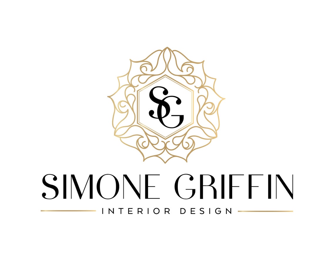 Simone Griffin Interior Design Gold Ornate SG Monogram Poster