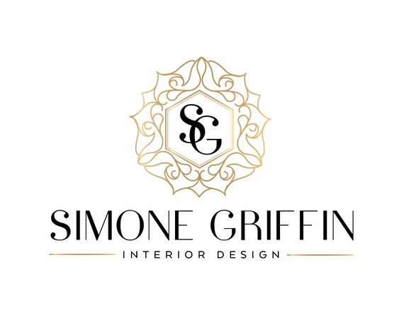 Simone Griffin Interior Design Gold Ornate SG Monogram Poster