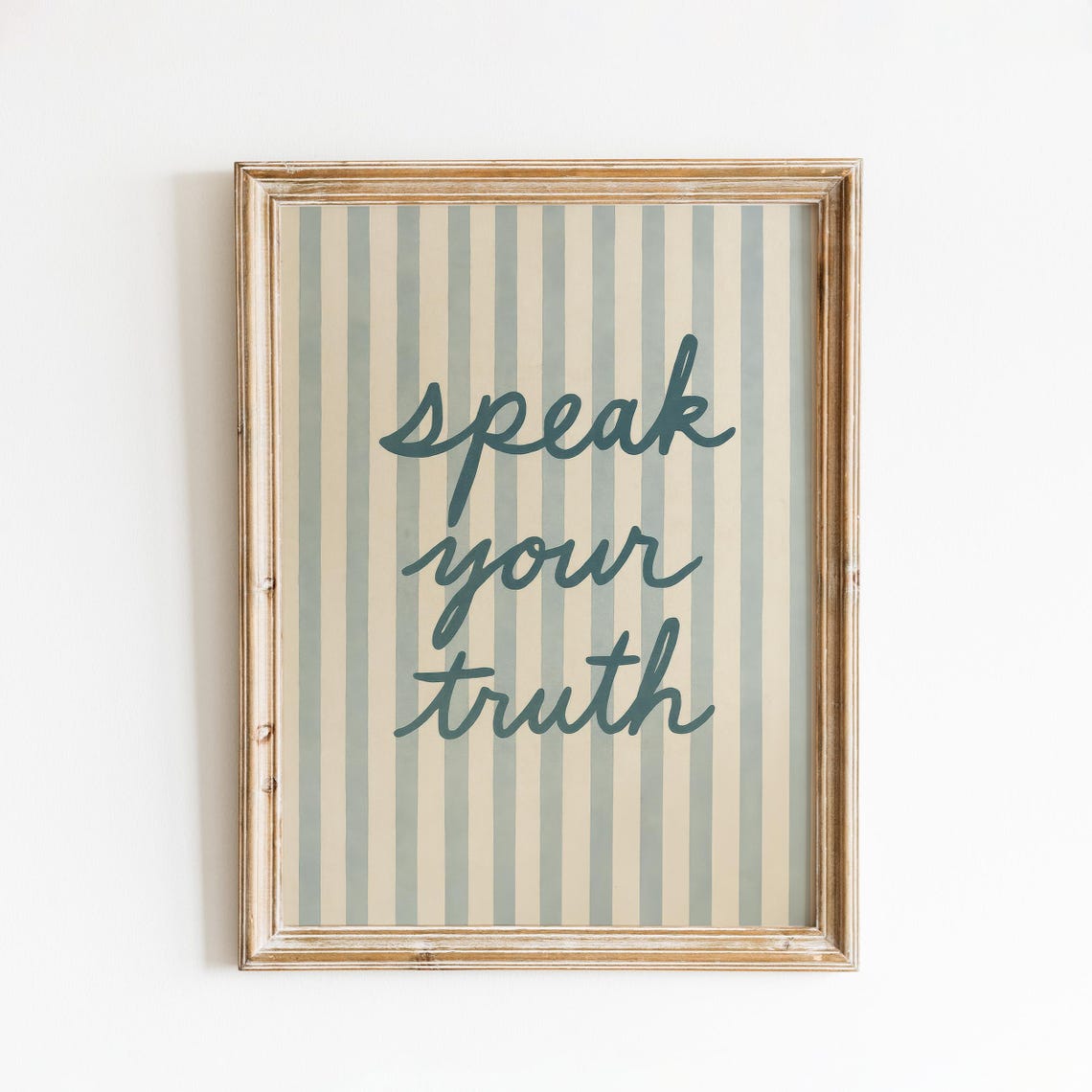 Speak Your Truth Script Quote Blue Striped Motivational Poster