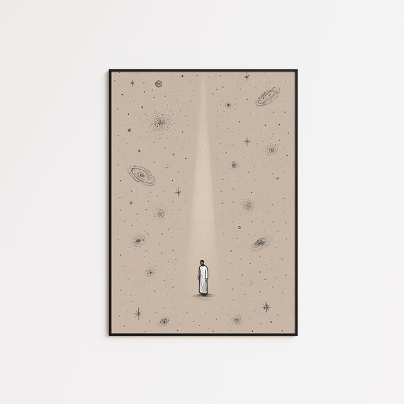 Chosen Before The Foundation Minimalist Christian Wall Art Ephesians 14 Line Drawing Print